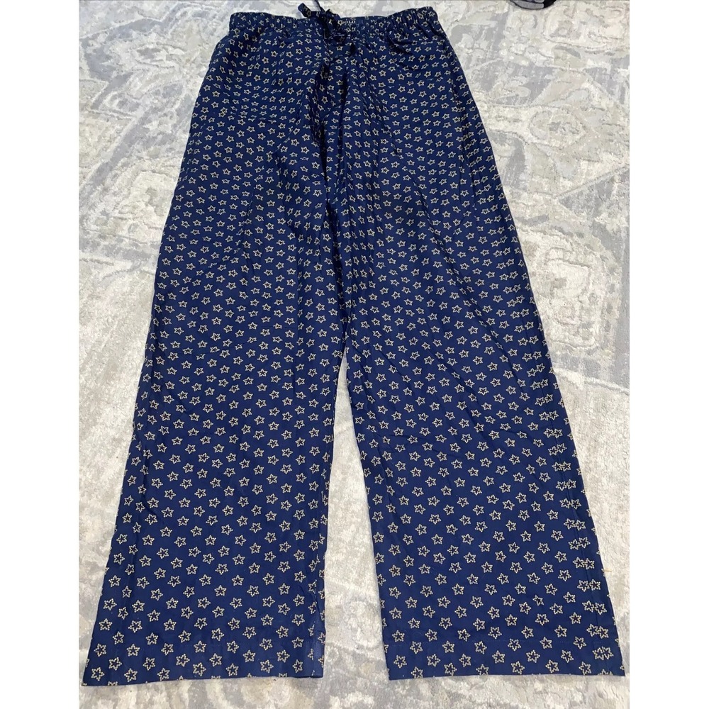 Ralph Lauren‎ Polo Sleep Wear Men's  Blue Gold Stars  Pony Pajama Pj Sz Medium